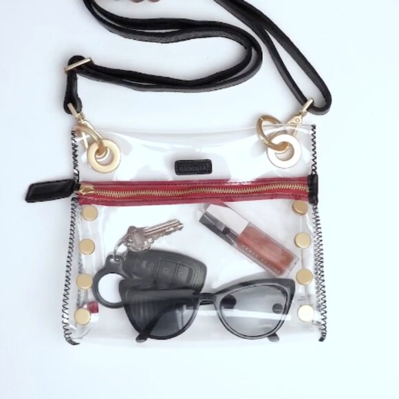 Hammitt Tony Small Bag Clear Plastic / Black Leather / Gunmetal Hardware - Picture 15 of 15